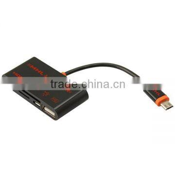 USB MHL OTG Card Reader HDTV Adapter Connection Kit for Samsung Galaxy Note 4 Note 3 S5