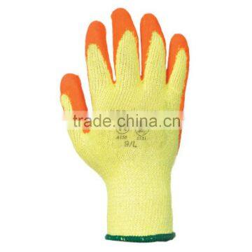 Hot sale gardening glove safety grip good quality latex palm coated cotton work glove GL2056