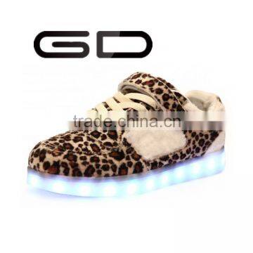 GDSHOE sexy leopard printed fashion girls led light shoes woman