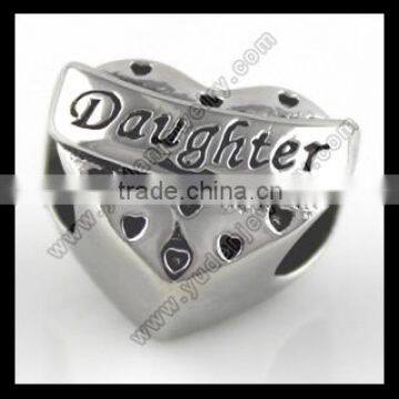 Custom stainless steel daughter Logo beads