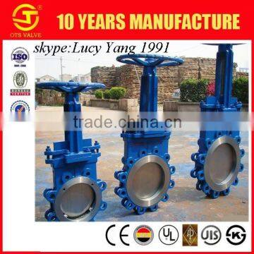 rising stem knife gate valve with handwheel or actuator