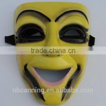 Theme party yellow face plastic mask