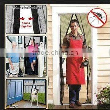 Magnetic Insect Door Screen In Black Stops