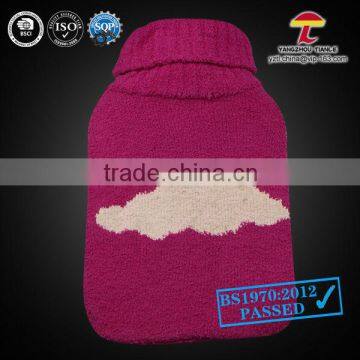 2000ml knitted hot water bottle cover cloud