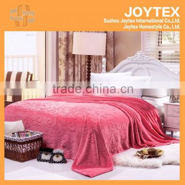 hotsale super soft solid color carving fleece flannel blanket china 2014