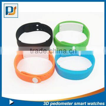 Sports 3D silicone bracelet pedometer calorie counter smart watch