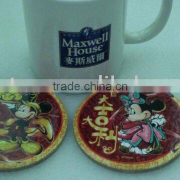 paper cork coaster for CNY promotion