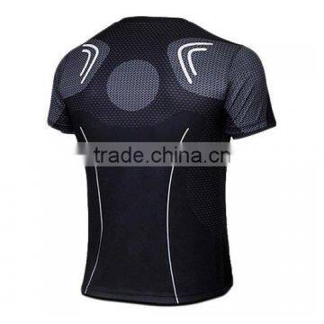 Polyester Spandex Short Sleeves Red Compression Shirt / Rash Guard With Iron Man Design photo-2