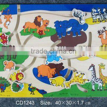 Hot Sale Educational Wooden Toys the Forest Animals Maze Puzzle photo-1