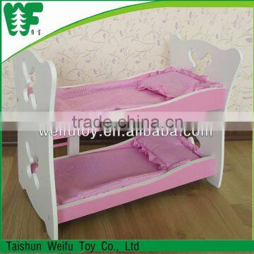 Hot sell pink ooden doll bed , doll bunk bed