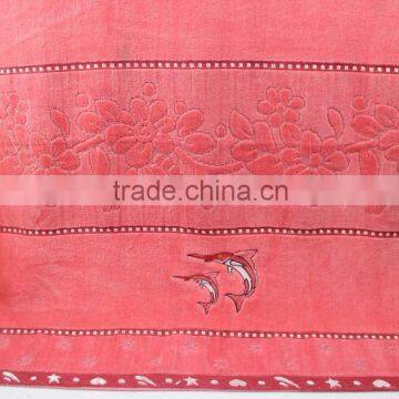 Jacquard Velour Cheap Fancy Bath Towel With Embroidery photo-3