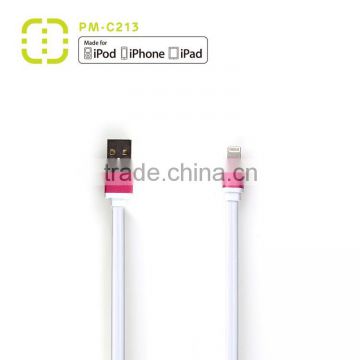 mfi certified flat short cable for iPhone with C48 connector