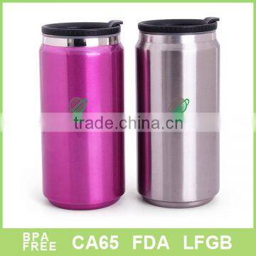 fashion stainless steel water mug with plastic lid