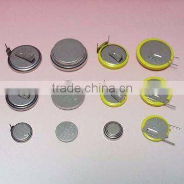 3V button cell battery with solder tabs