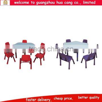 2016 China guangzhou colorful wooden table and six chair set for dinner