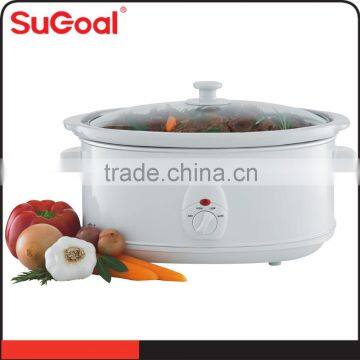 White SS body Caremic inner pot Electric Slow Cooker