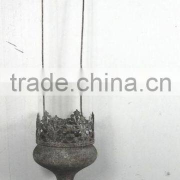 DIA11.5cm hanging metal and glass candle holder