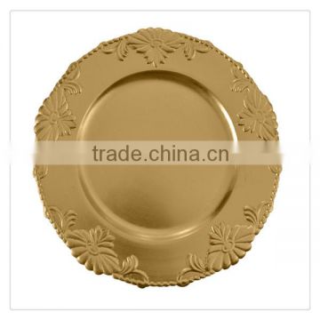 Plastic gold antique baroque plates