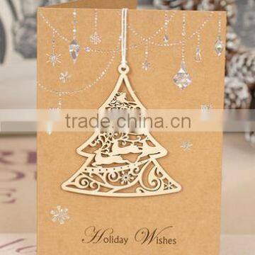 Chirsmas tress decoration of brown chirstmas card/greeting card