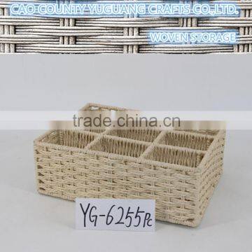 Paper Straw Weave Desk Storage Basket