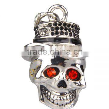 Custom Metal Skull Usb Flash Drive With Necklace