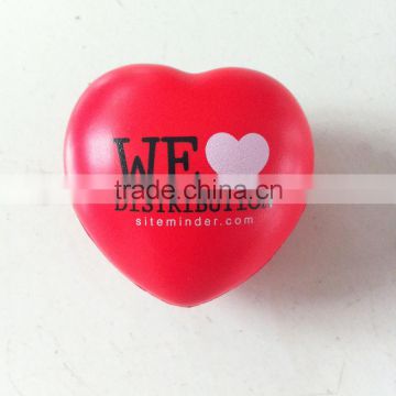 red heart shape pu stress ball