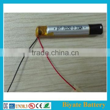 3.7v 90mAh ecg rechargeable cylindrical smallest lipo battery