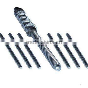 bimetallic feed screw and barrel for rubber extruder machine