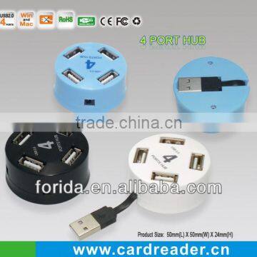 4 Port 2.0 USB HUB, Round Shaped USB HUB