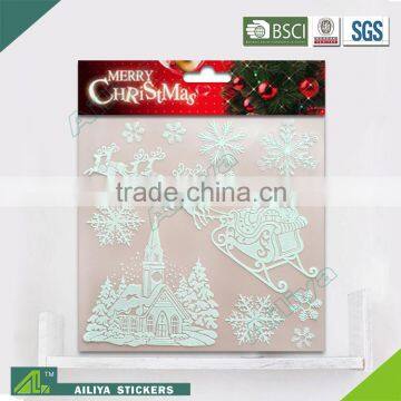 BSCI factory audit Christmas 3D Eco-friendly decorative removable stickers fluorescent