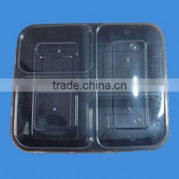 Disposable microwaveable three compartment food box