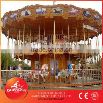 So amazing! luxury merry go round playground theme park rides for sale with LED lights