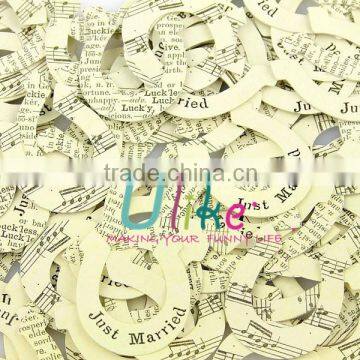 unique and pretty table decoration Vintage Newsprint Horseshoe Table Confetti wedding decoration table