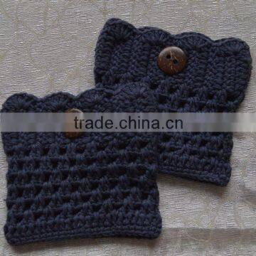 Varies Colors Hand Knit Women Leg Warmers With Buttons photo-2