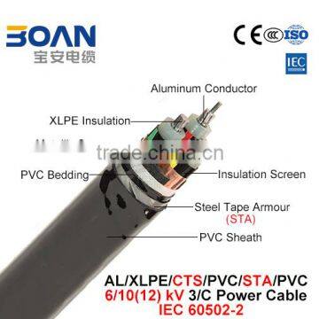 XLPE insulation 25mm2 Power Cable 6/10Kv 3/C IEC 60502-2