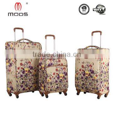 MOST POPULAR NEW DESIGN FLOWER PRINTING 4 SPINNER WHEELS TROLLEY LUGGAGE CASE