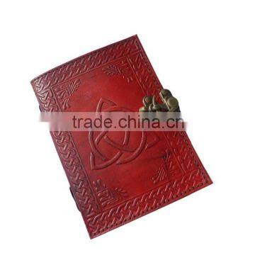 Celtic Embossed Leather Journal With C Lock Handmade Paper