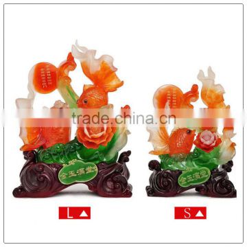 Red jade color Chinese Luckly fengshui fish ,fish statue