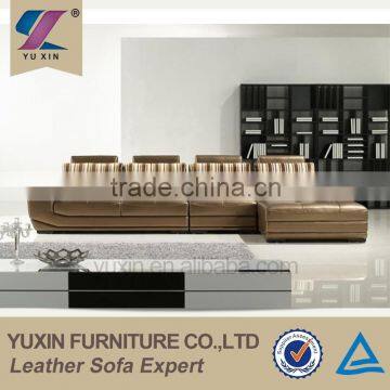 Golden leather corner sofa set design for living room,sofa leather modern furniture