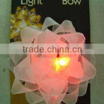 HOT SALE 5" White Organza Woven Mesh Ribbon LED Lighting Bow