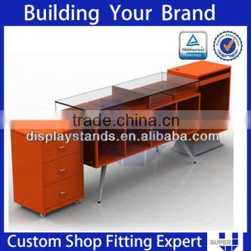 Fashion Retail Clothes Shop Cashier Check Out Counter Wooden Cash Deck photo-5