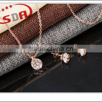 High quality stainless steel fashion jewelry set wholesale rose gold plated costume jewelry