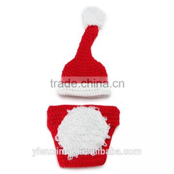 Crochet 0-3 Months Baby Santa Hat Christmas Photography Prop Or Gift