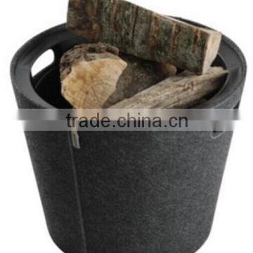 Felt Wood Storage with Plastic Pot Firewood Storage Basket