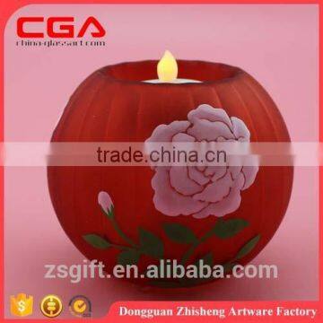 Round Glass Candle Stand,painting Glass Candle Holder for Home Decorations photo-5