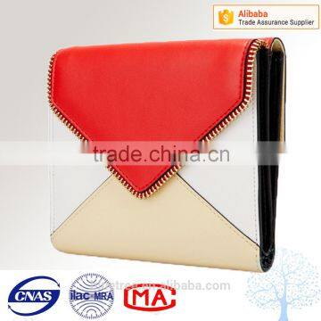 Ladies Designer Wallet With Zipper on Flap ,color Split Joint photo-2
