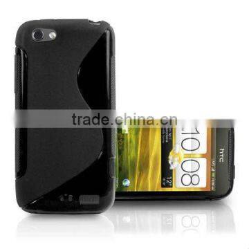 black S-Line Gel silicon Case Rubber Skin Tpu Cover For htc one v