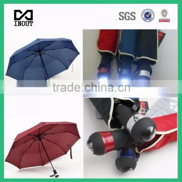 auto open close led handle lighting umbrella