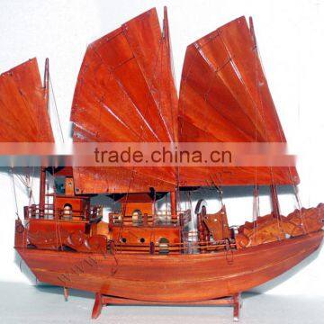 HA LONG BAY WOODEN JUNK (60) - VIETNAMESE HANMADE SHIP MODEL WHOLESALE NAUTICAL DECOR