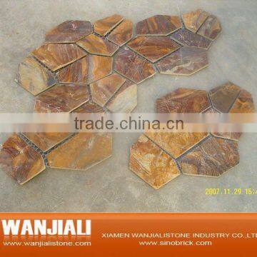 Rusty yellow slate flagstone